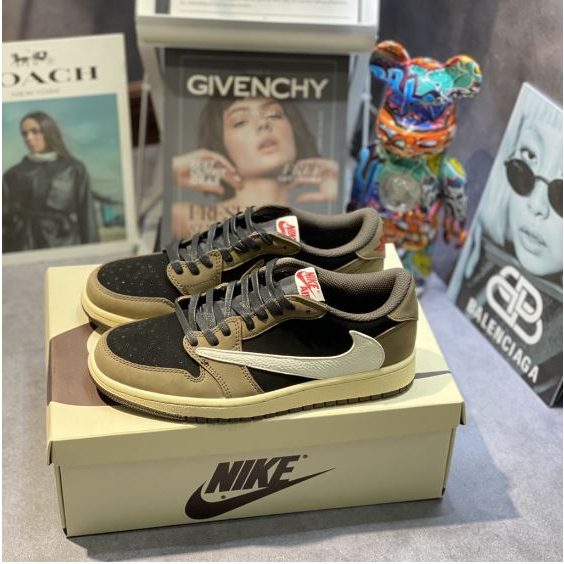 Giày sneaker Jordan 1 Low TRAVIS SCOTT - BẢN CAO CẤP Nâu Đen | Fullbox HOT CooL