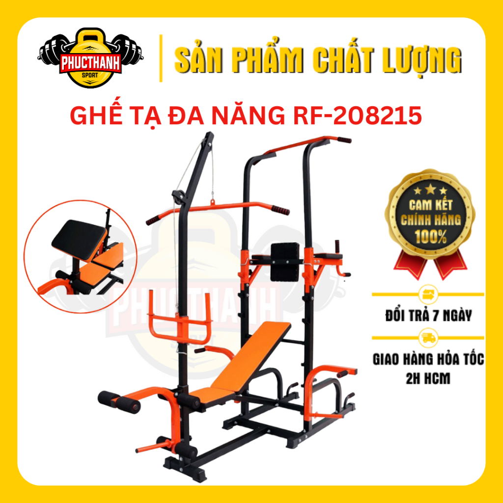 Ghế tạ đa năng có xà kết hợp bàn tập tay Reefit RF 208215 [REEFIT]