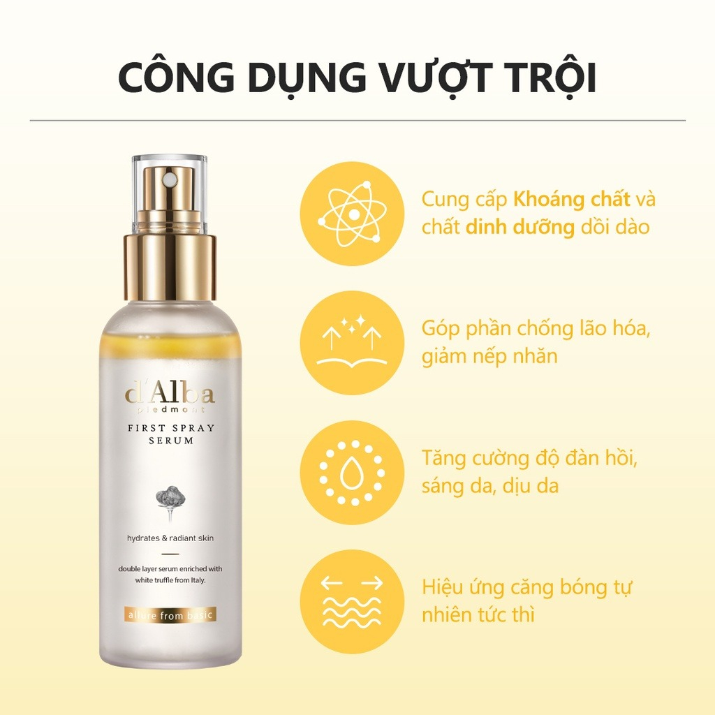 Serum dạng xịt khoáng căng bóng da d'Alba First Spray Serum 100ml