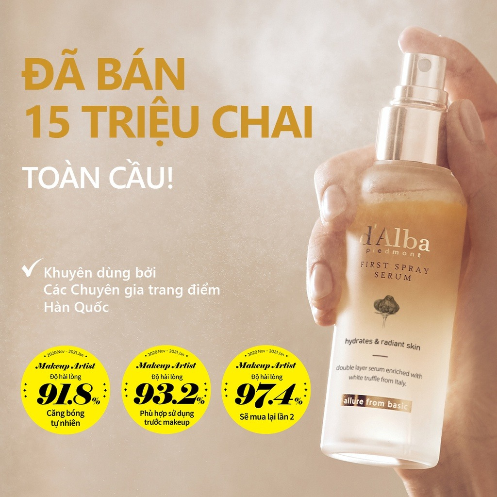 Serum dạng xịt khoáng căng bóng da d'Alba First Spray Serum 100ml