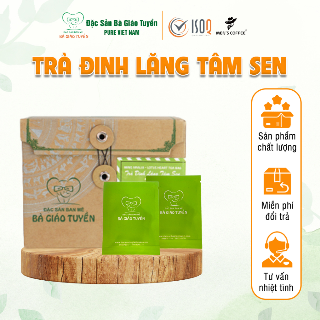 TRÀ ĐINH LĂNG TÂM SEN thức uống đẹp da, kích thích tiêu hoá, thanh lọc cơ thể 3 Gói Nhỏ