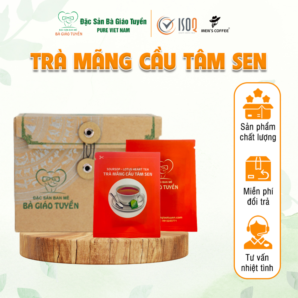 Trà Mãng Cầu Tâm Sen thức uống thanh nhiệt, giải độc, đẹp da, tốt cho giấc ngủ 3 Gói Nhỏ