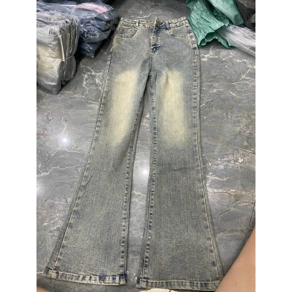 Quần jeans ống loe phủ rơ vàng co dãn - 247store.vn - Quanloephurovang567_P7K4