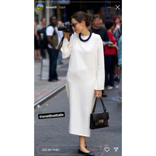 [ZARA AUTH] ĐẦM SATIN ZARA CỔ TRÒN
