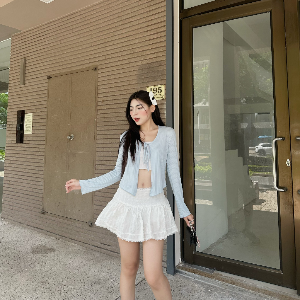 Áo cardigan nữ dáng croptop - Alice Top vải thun mềm co giãn thoải mái phù hợp cho mùa thu đông Wepretty AH16