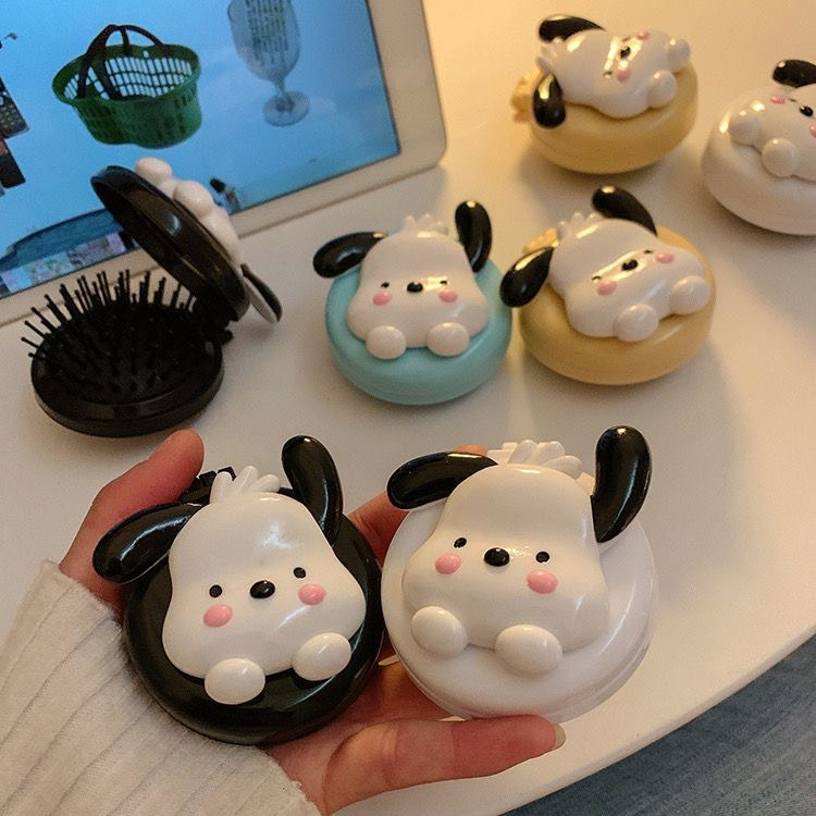 Guong Lược tròn massage da đâu chải tóc hình cún cute dễ thương nhiều màu pastel