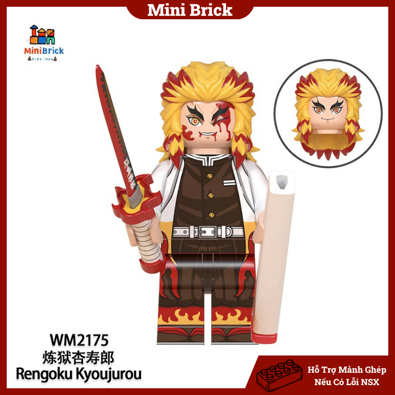 Kimetsu No Yaiba Mô hình Lắp ráp Minifigures Thanh Gươm Diệt Quỷ Anime manga WM6116 WM6137 WM6138 Minibrick Minibricks