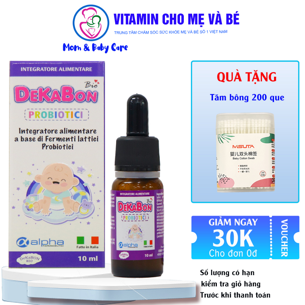 Men vi sinh 10 chủng Dekabon Probiotici 10ml - cải thiện chứng biếng ăn cho trẻ, tăng đề kháng, hấp thu tối đa thức ăn