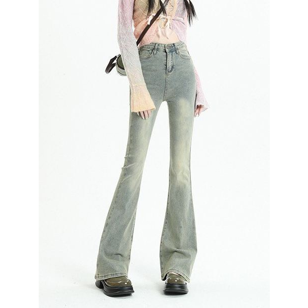Quần jeans ống loe phủ rơ vàng co dãn - 247store.vn - Quanloephurovang567_P7K4