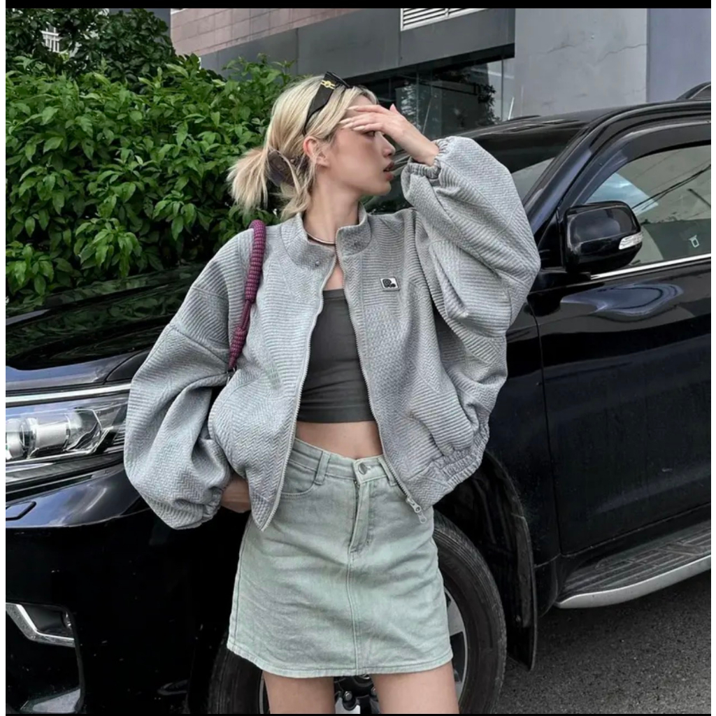 Áo khoác croptop chữ R bo chun - 247store.vn - AokhoacCTR3146_P11K13