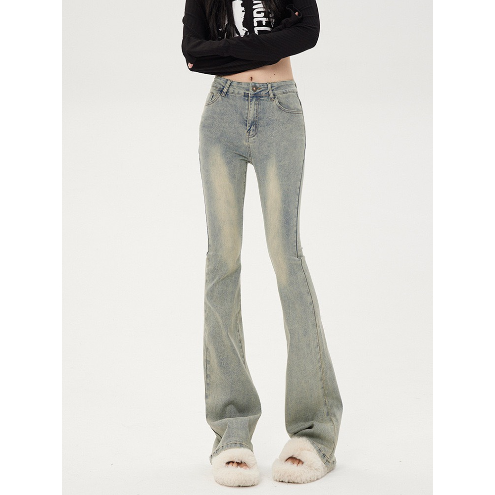 Quần jeans ống loe phủ rơ vàng co dãn - 247store.vn - Quanloephurovang567_P7K4
