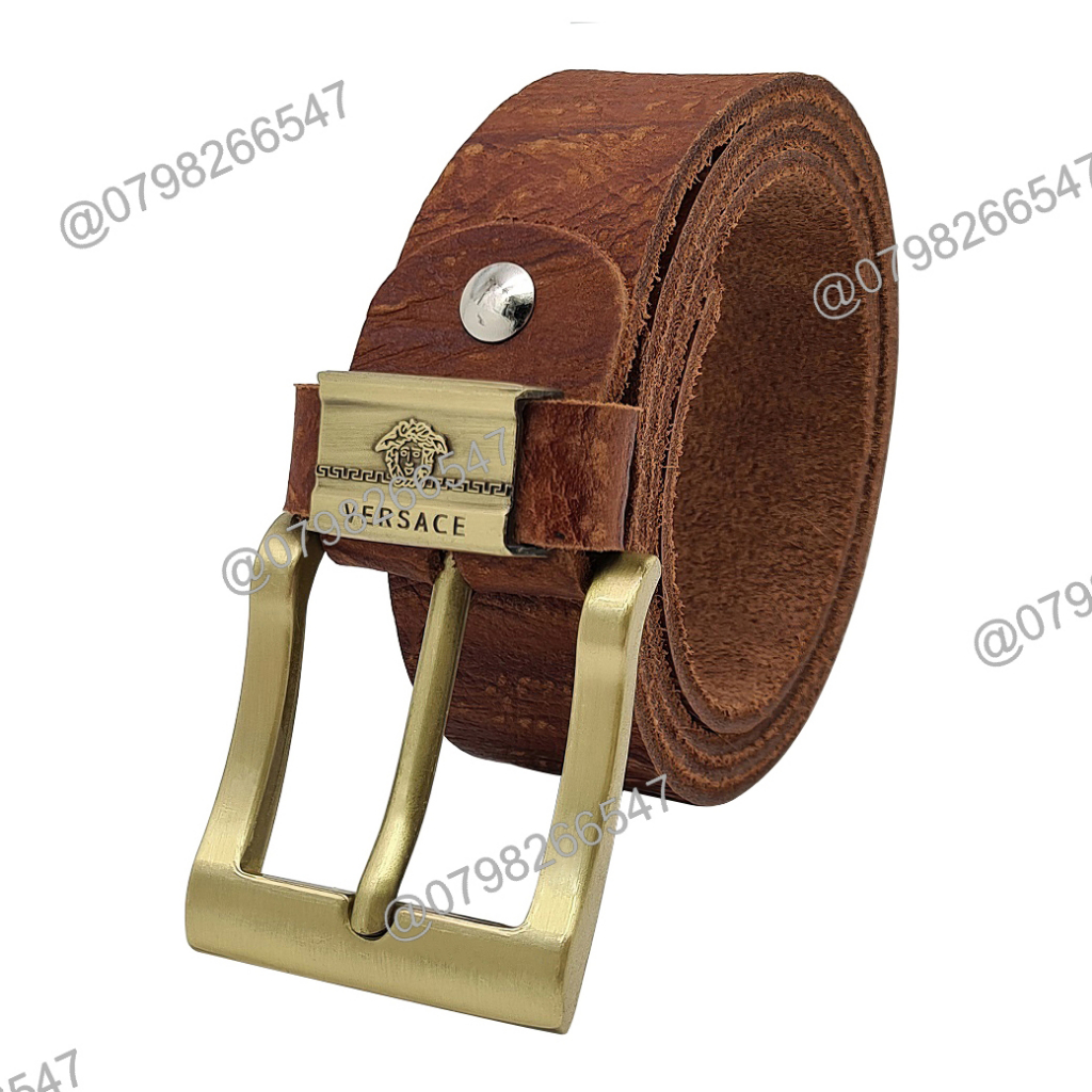 Thắt lưng nam da bò thật bản thô DHM-242 | Khoá kim nguyên khối màu đồng đẹp rẻ | Bảo hành 12 tháng