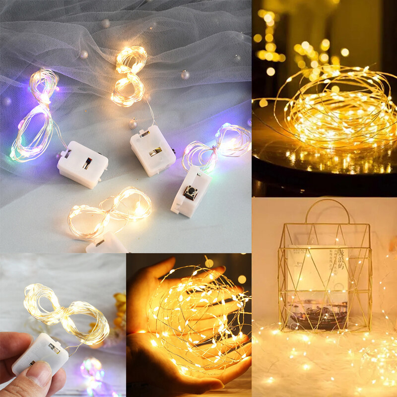 Dây Đèn Led Trang Trí Noel Fairylight Đom Đóm Có Pin 1m, Đèn Led Trang Trí Nhà Cửa Tết 2024, Decor Cây Đào Tết UMENA