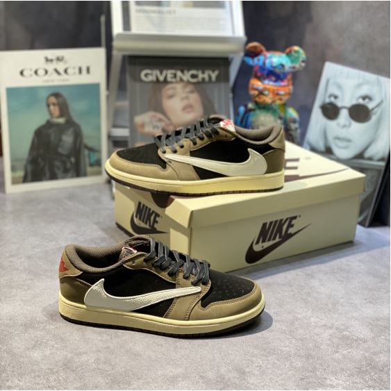 Giày sneaker Jordan 1 Low TRAVIS SCOTT - BẢN CAO CẤP Nâu Đen | Fullbox HOT CooL