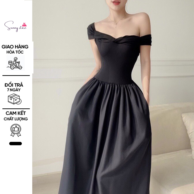 Đầm trễ vai dáng chữ A (MSP:LV059)