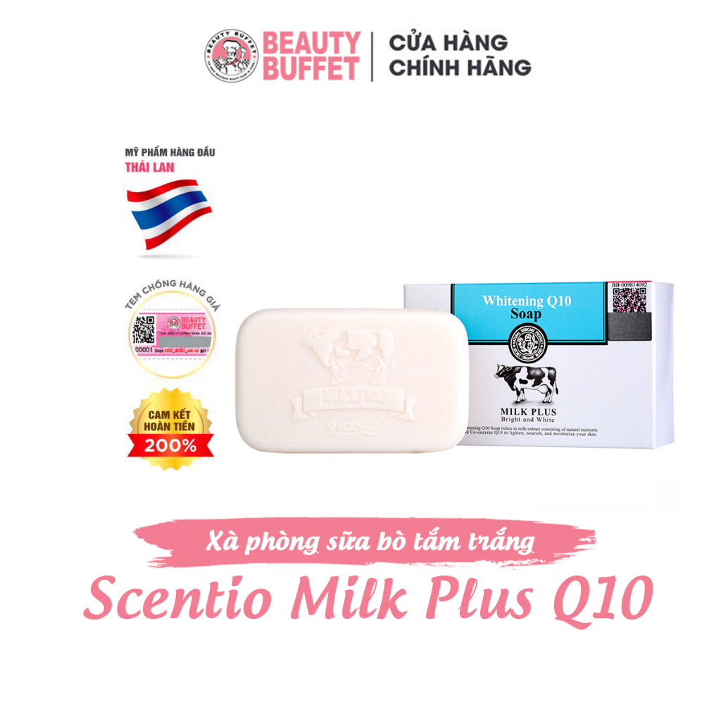 Xà phòng 2 in 1 dưỡng trắng và trẻ hóa da Scentio Milk Plus Q10 100g