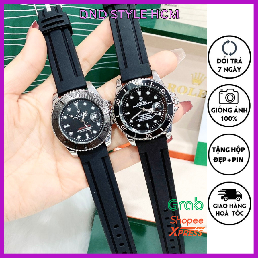 Đồng hồ nam Rol.ex, đồng hồ role.x nam dây cao su cao cấp chất dây bền bỉ chống gỉ chống nước mẫu trẻ trung năng động