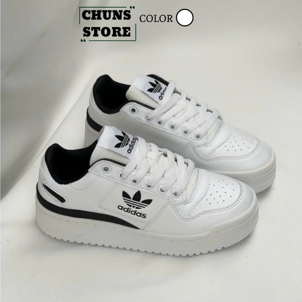 giày adidas forum Bold trắng đen cao cấp, giày das forum black white đế cao mới full hộp bảo vệ