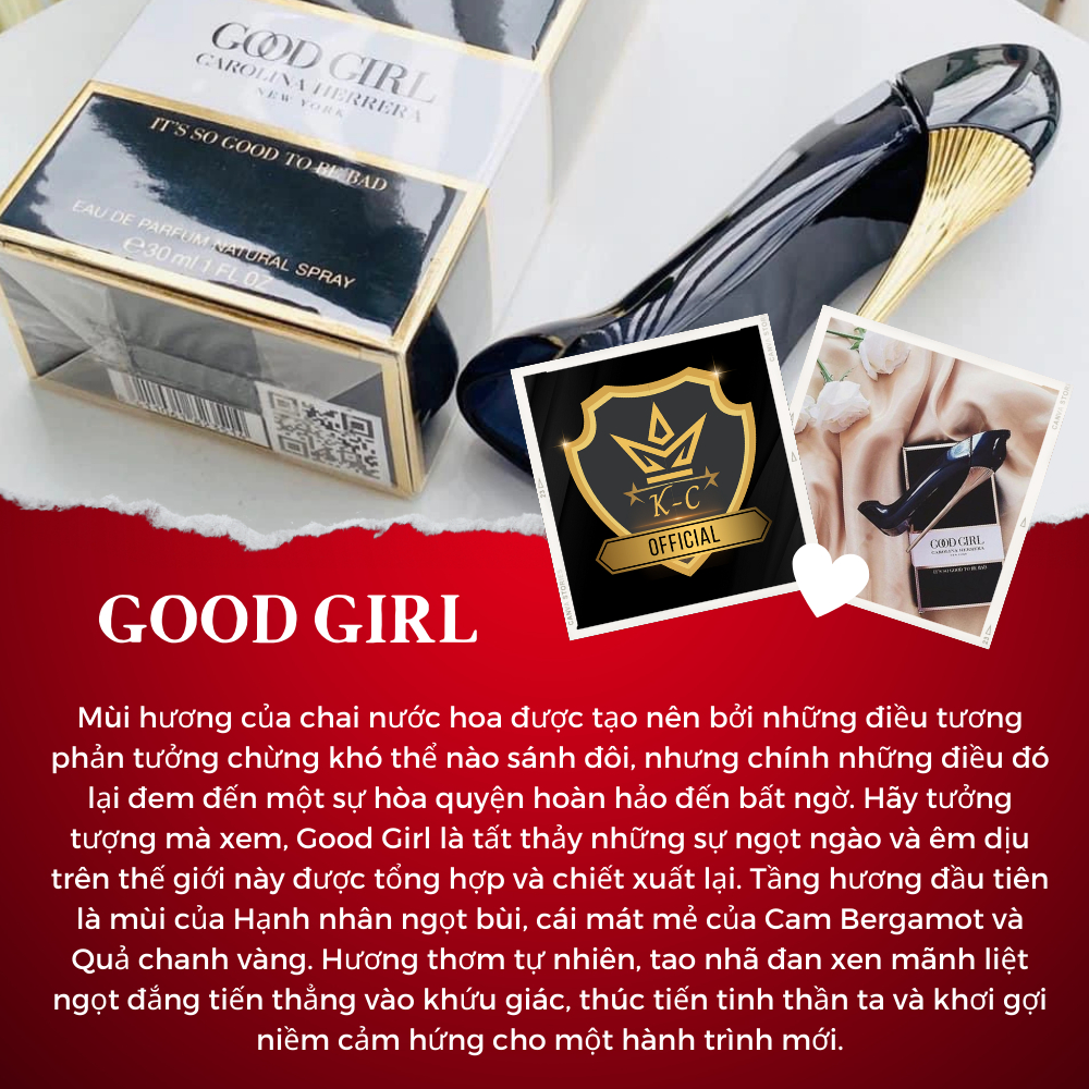 Nước hoa chiết Carolina herrera good girl  Nước hoa chính hãng thơm lâu hương thơm bất tận .mẫu thử 10ml