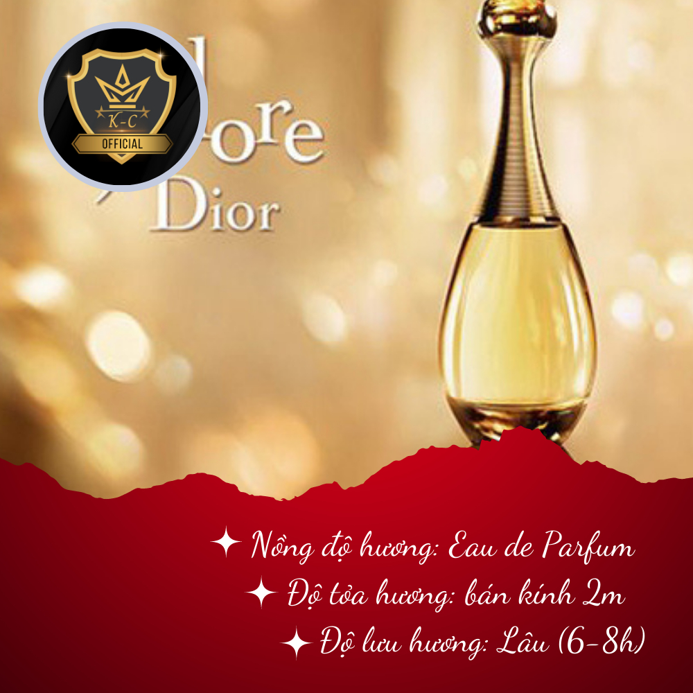 Nước hoa chiết Dior J'adore Nước hoa  nữ hương thơm ngọt ngào lưu hương lâu. mẫu thử 10ml