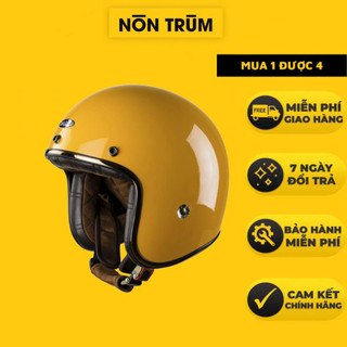 Mũ bảo hiểm 3/4 Balder light màu vàng cam bóng size M L XL