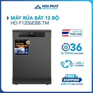 Máy rửa bát 12 bộ hòa phát hd f1206ebb.tm - bảo hành 36 tháng