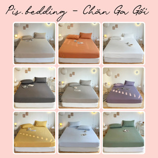 Set ga gối cotton đũi - mã: trơn - pisbedding