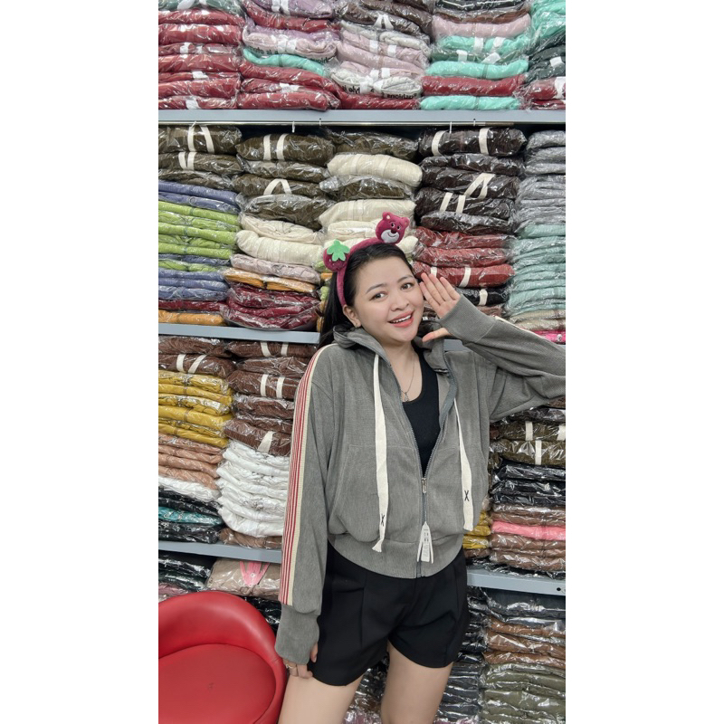 ÁO KHOÁC GÂN NHUNG QC SỌC TAY 40-60kg