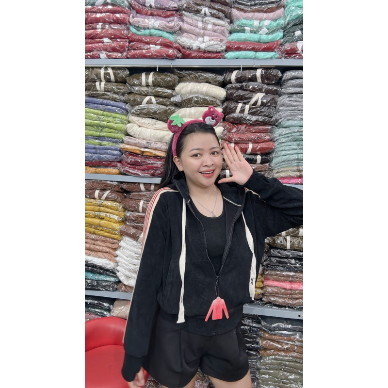 ÁO KHOÁC GÂN NHUNG QC SỌC TAY 40-60kg