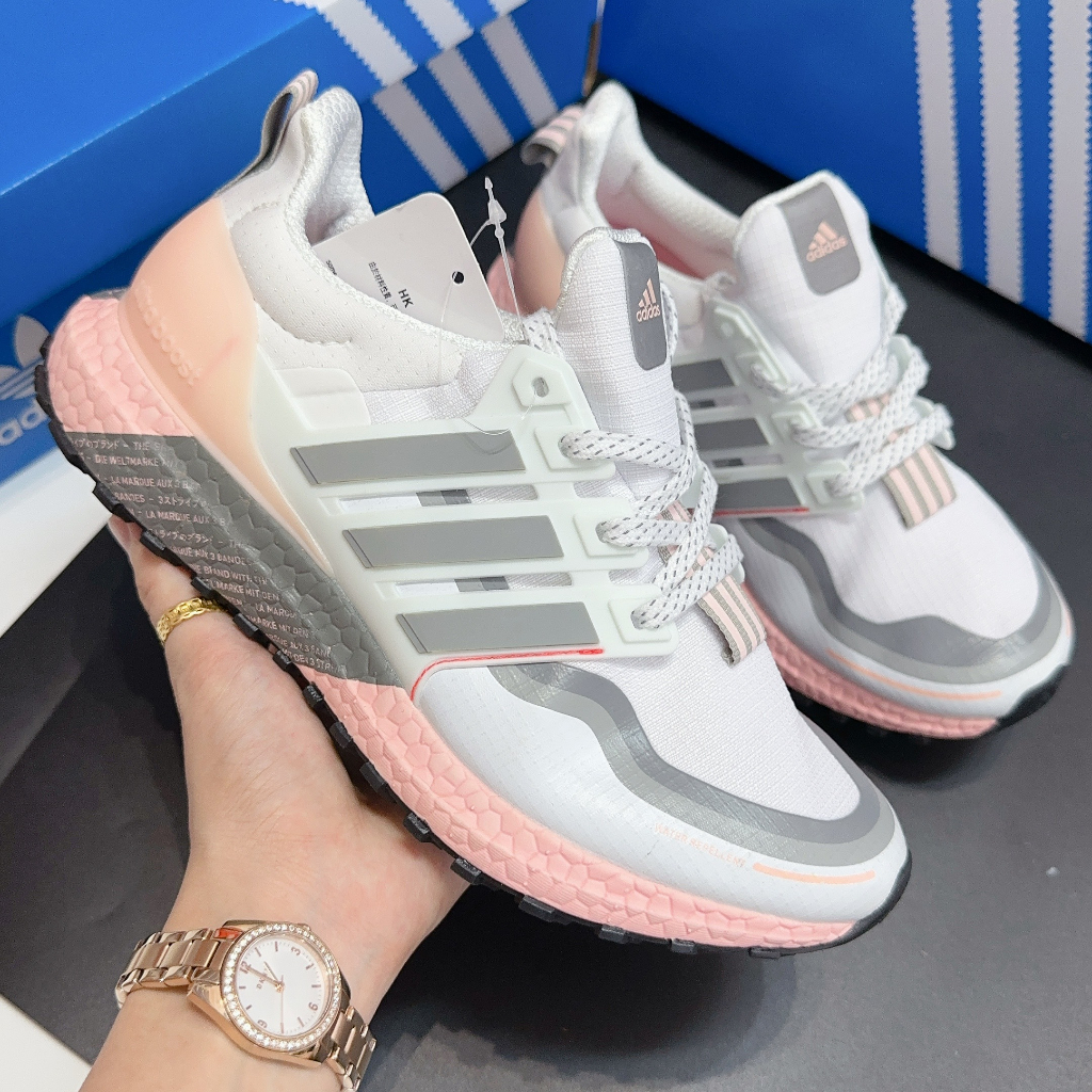 Giày Thể Thao Sneaker Adi_das Ultra Boost Trip Màu Trắng Đế Hồng Cho Nam Nữ