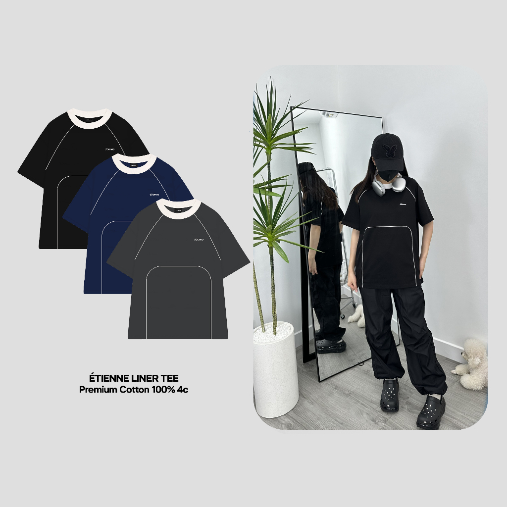 Áo Thun Form Rộng ÉTIENNE Liner Tee cotton 100% Nam Nữ Local Brand