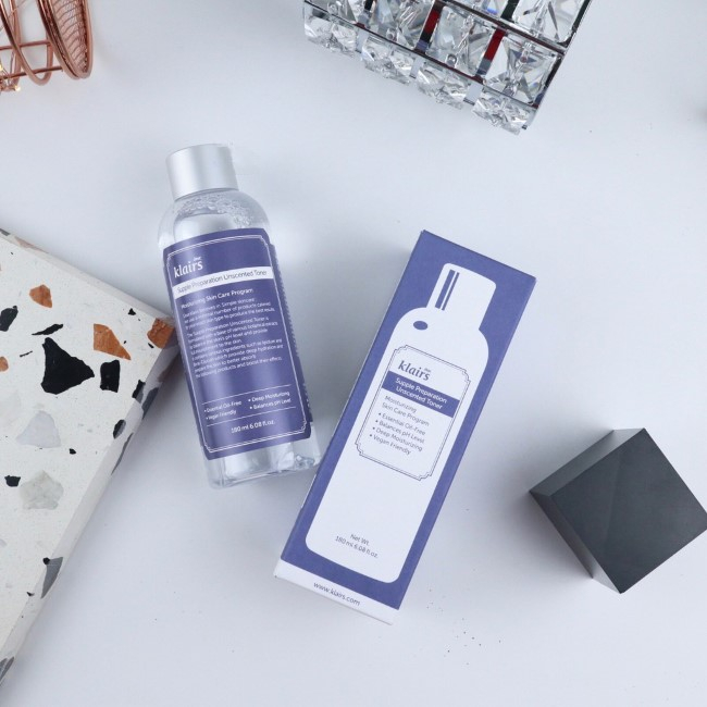Nước Hoa Hồng Không Mùi Dear Klairs Supple Preparation Unscented 180ml Dưỡng Ẩm Da Và Làm Mềm Da.