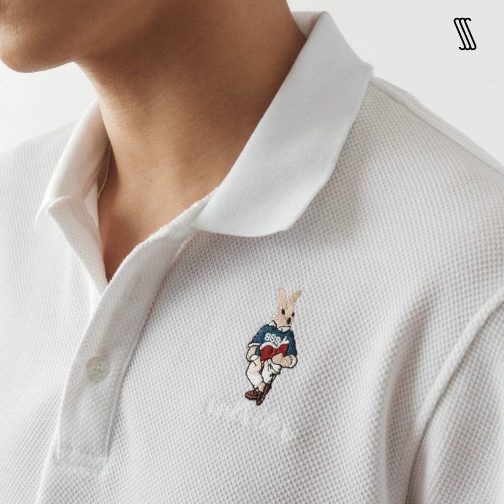 Áo polo nam nữ SSSTUTTER dáng regular vải đúp thoáng mát thêu hình thỏ RABBIT POLO