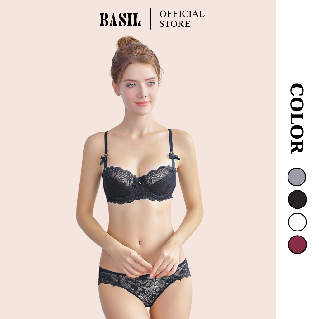 Set đồ lót cho nữ có gọng sexy, áo ngực phối ren nâng ngực gợi cảm hàng cao cấp QB02 Basil Official