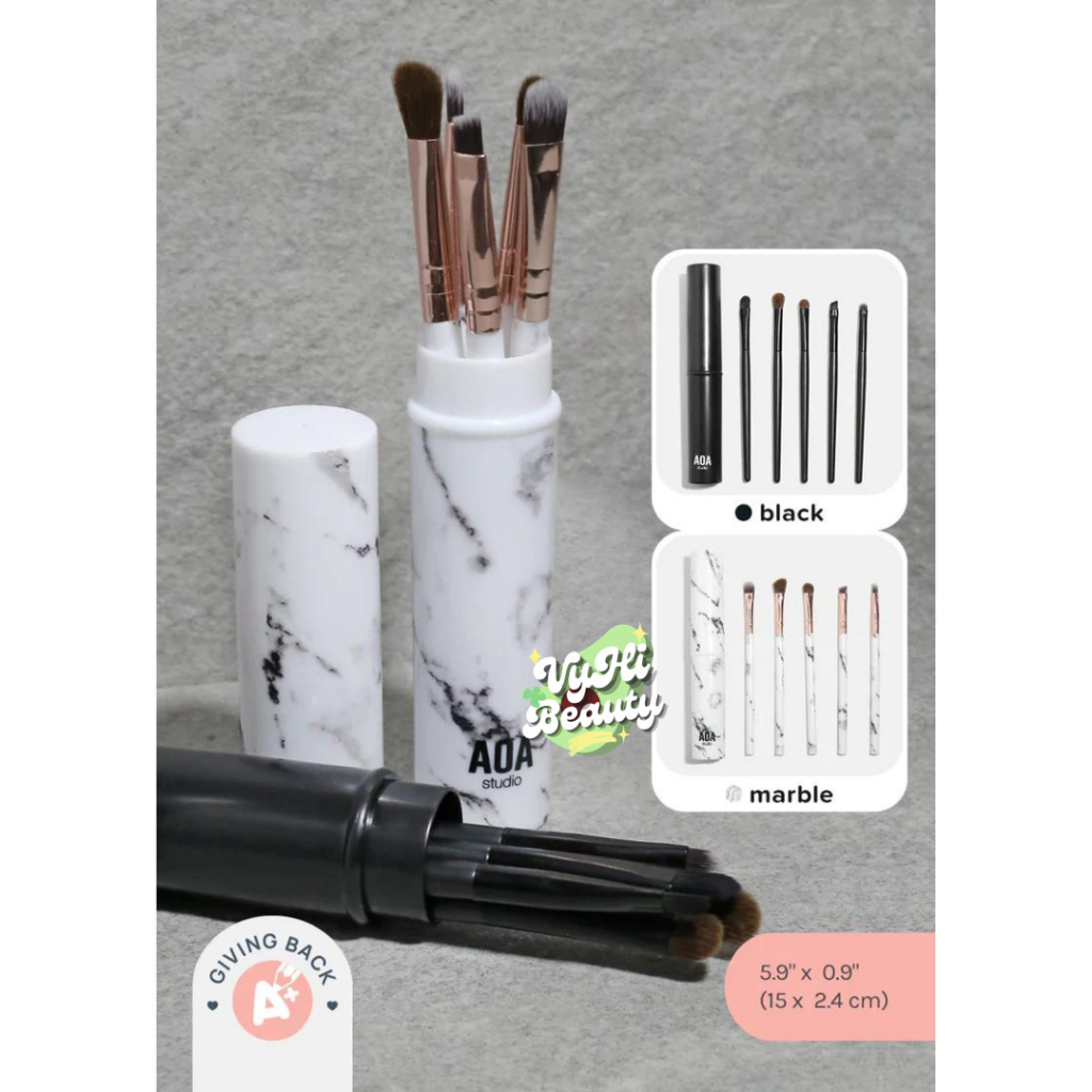 Set cọ mắt AOA Travel 5 cây kèm ống đựng