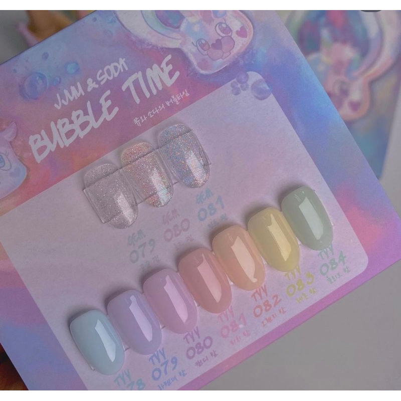 Sơn gel Tiny set Juu&Soda Bubble Time nhũ lấp lánh gel trong Hàn quốc