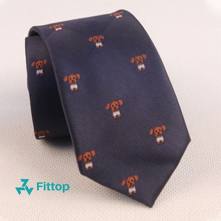 Cà Vạt Nam Hồng Họa Tiết Thời Trang Hàn Quốc 6cm Fittop cavat-050