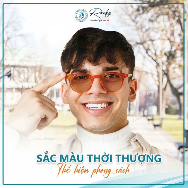 Tròng kính Canada cận loạn đổi màu Trendy Rocky Photochromic 1.56 SHMC chống tia UV chính hãng