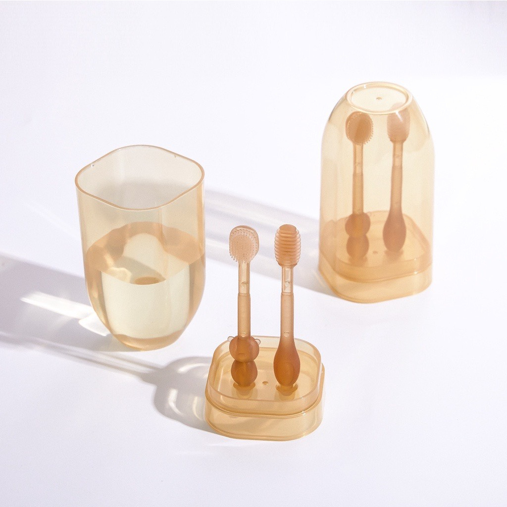 Set bàn chải nhỏ silicone cho bé sơ sinh siêu mềm mại, an toàn|HD 96