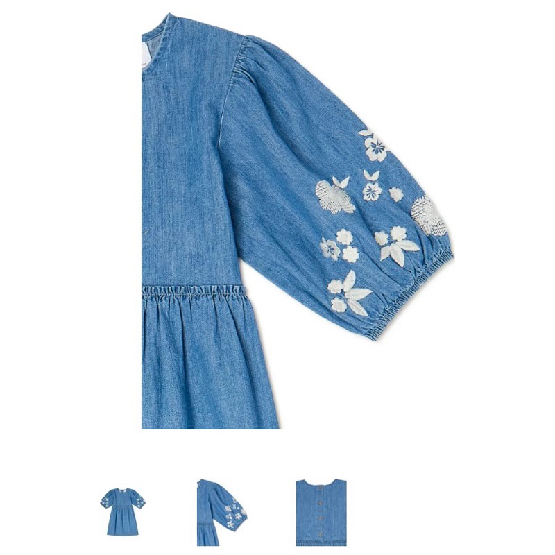 Đầm babydoll denim tay thêu cho bé lỗi nhe A79