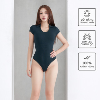 Áo Ngắn Tay Cổ Đức Oval Nữ Bodysuit BUSY Thun Tăm Rayon Co Giãn Ôm Sát NT19B