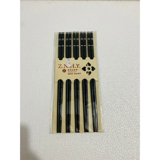 Vỉ 10 đôi đũa nhựa đen cao cấp đầu khảm bạc ag, đũa chịu nhiệt, an toàn