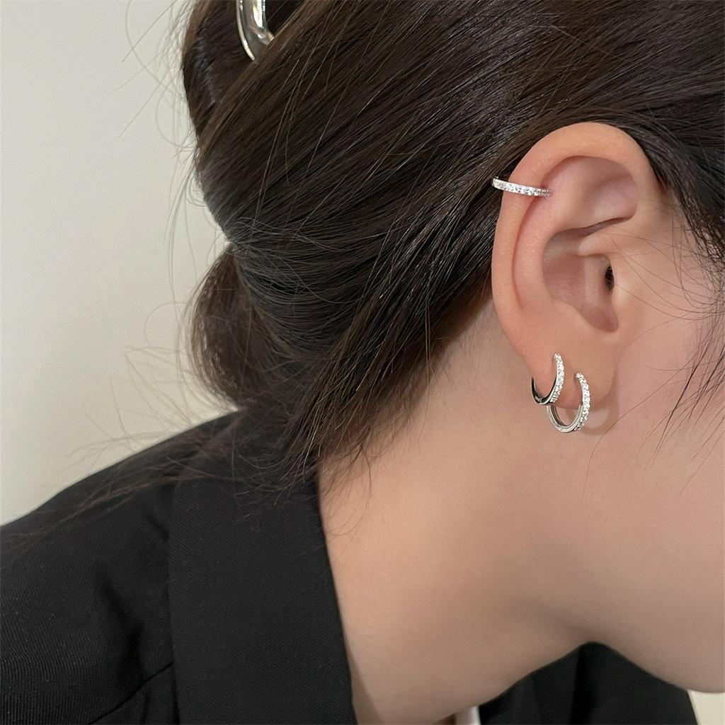 Khuyên tai bạc ta cá tính basic, khuyên bạc nam cao cấp nhiều size 1994 SILVER