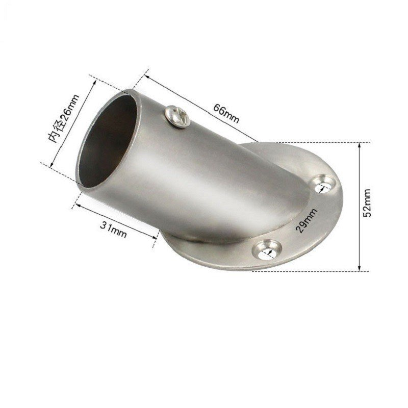 1 CÁI. GIÁ ĐỠ, PÁT TREO SÀO ĐỒ THIẾT KẾ TREO CHO GÓC 90 ĐỘ INOX DẦY KHÔNG GỈ ĐƯỜNG KÍNH ỐNG 25MM - cb1127