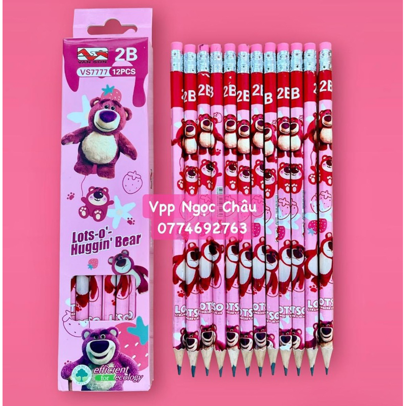 🍓🍓 BÚT CHÌ GỖ GẤU DÂU 2B 🍓