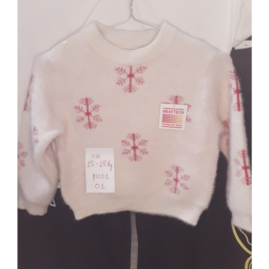 Áo len lông thỏ dày dặn cho bé gái