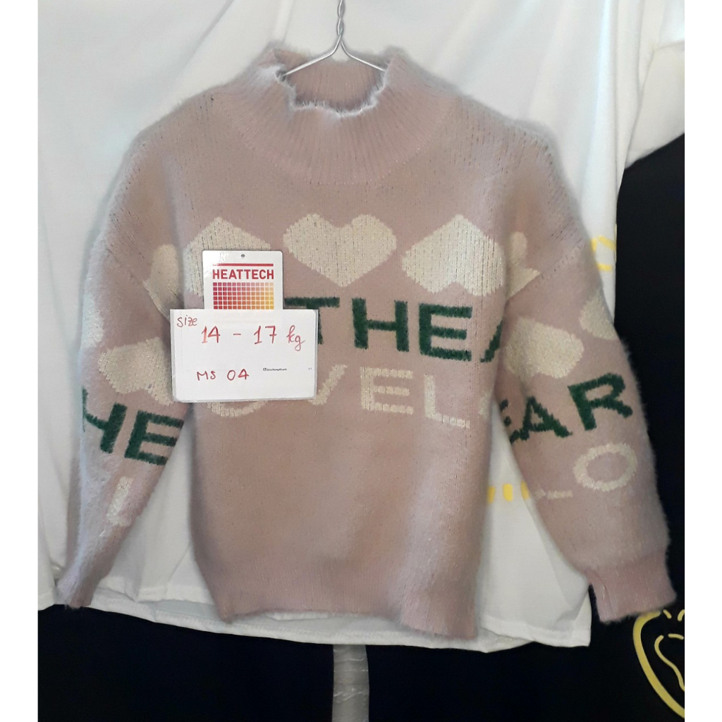 Áo len lông thỏ dày dặn cho bé gái