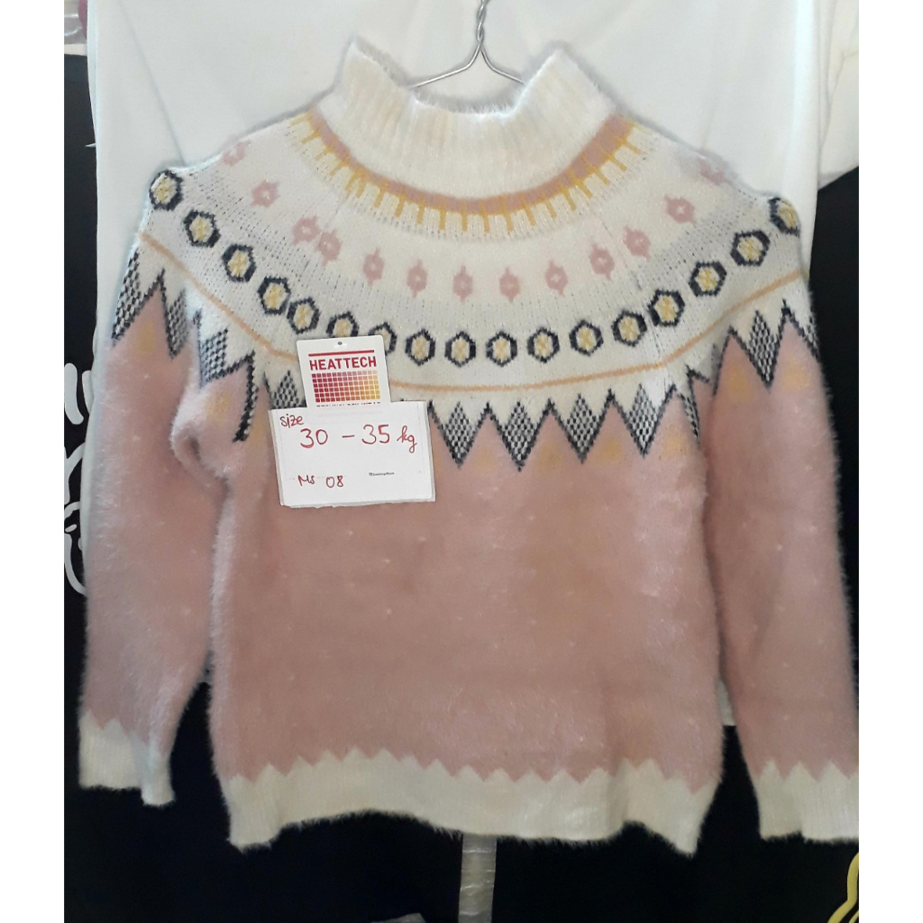 Áo len lông thỏ dày dặn cho bé gái