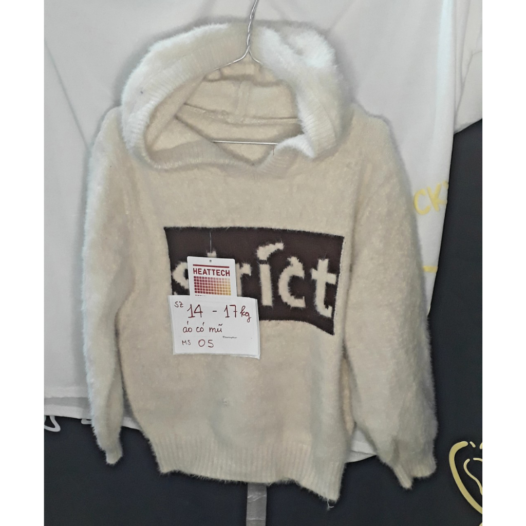 Áo len lông thỏ dày dặn cho bé gái