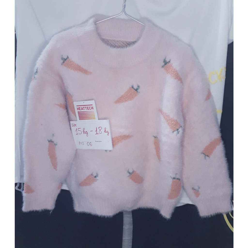 Áo len lông thỏ dày dặn cho bé gái